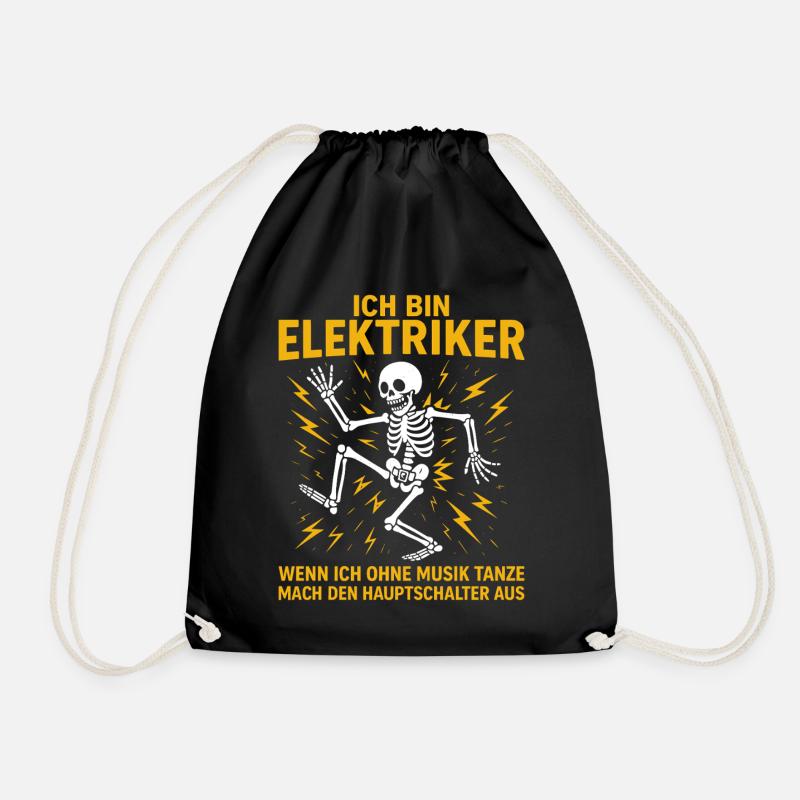 Elektriker Spruch Lustig, Ich bin Elektriker - Turnbeutel - Schwarz
