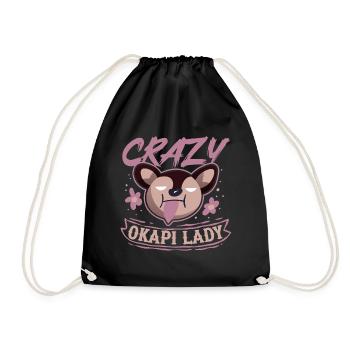Crazy Okapi Lady - Drawstring Bag - black - Front