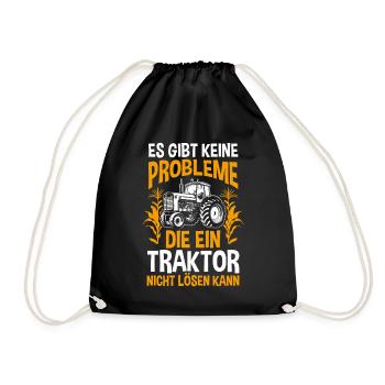 Tractor Farmer Farmer Tractor Driver Tractor - Drawstring Bag - black - Front