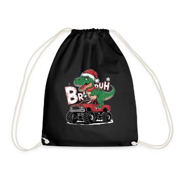 Préparez du Dinosaure T Rex de Noël avec - Sac de sport léger - noir - Devant