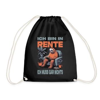 Rentner Ruhestand Geschenkidee - Turnbeutel - Schwarz - Vorne