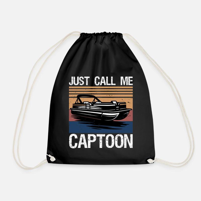 Just Call Me Captoon Funny Pontoon Boat Captain - Turnbeutel - Schwarz