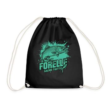 Truite – Une beauté à l'hameçon - Sac de sport léger - noir - Devant
