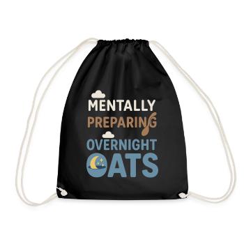 Porridge Breakfast Culture Overnight - Drawstring Bag - black - Front