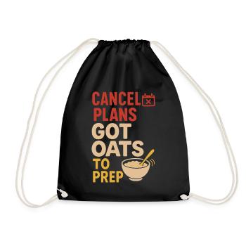 Porridge Breakfast Culture Overnight - Drawstring Bag - black - Front
