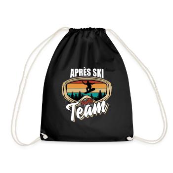 Snowboard | Après Ski Party Team, Winter Sports - Drawstring Bag - black - Front