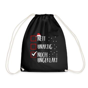 Santa Claus Christmas Time Naughty Christmas - Drawstring Bag - black - Front