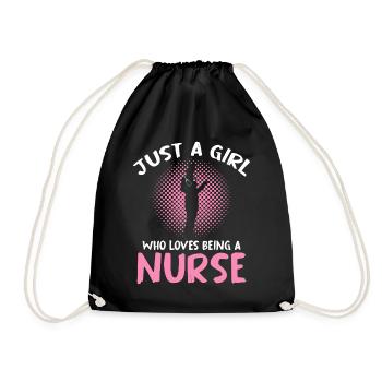 Juste une infirmière – Demi-teinte rose - Sac de sport léger - noir - Devant