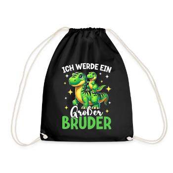 Motif de frère et de sœur dinosaure dinosaure Big Brother - Sac de sport léger - noir - Devant