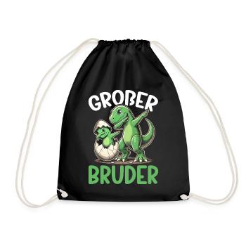 Motif de frère et de sœur dinosaure dinosaure Big Brother - Sac de sport léger - noir - Devant