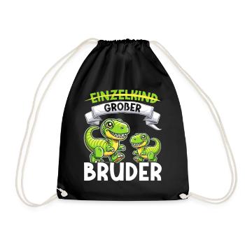 Motif de frère et de sœur dinosaure dinosaure Big Brother - Sac de sport léger - noir - Devant