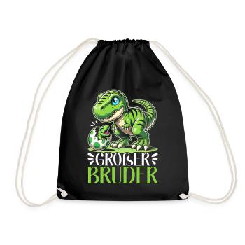 Motif de frère et de sœur dinosaure dinosaure Big Brother - Sac de sport léger - noir - Devant
