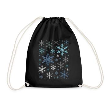 Snowflakes Winter Christmas - Drawstring Bag - black - Front