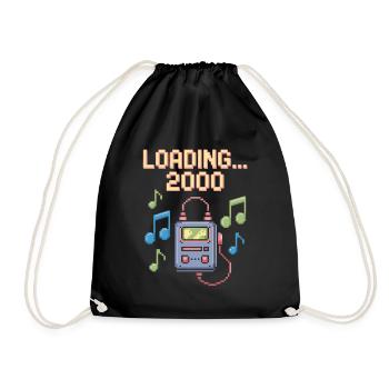 Retro Pixel Design – Chargement 2000 - Sac de sport léger - noir - Devant