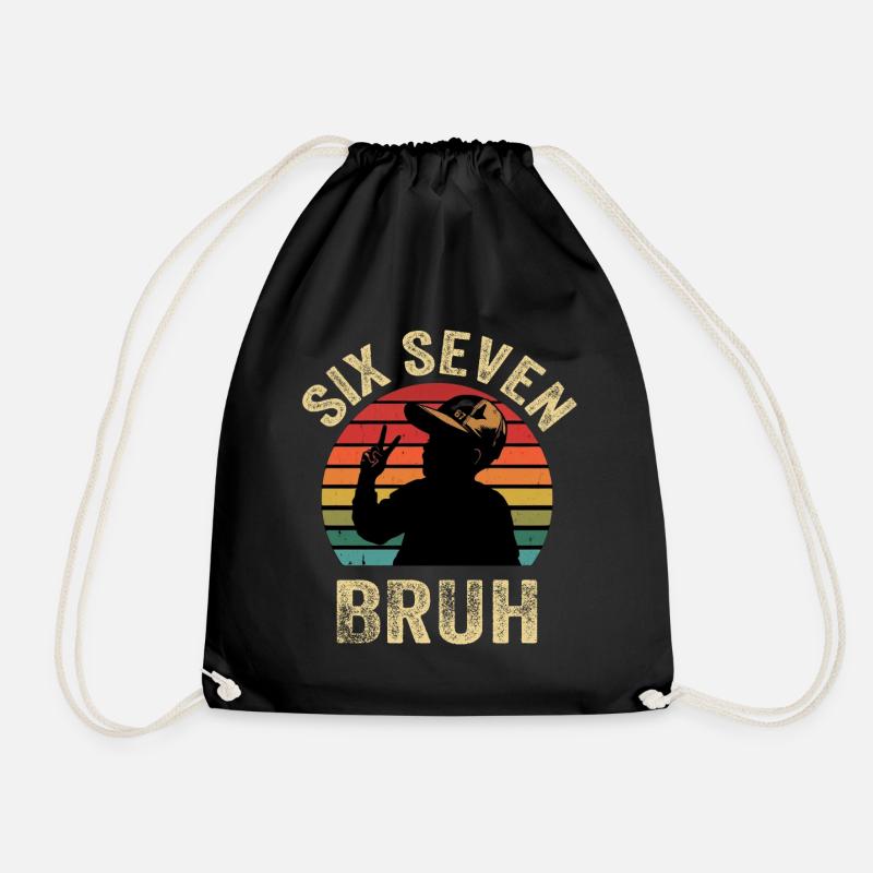 SechsSieben Bruh Retro Silhouette - Turnbeutel - Schwarz