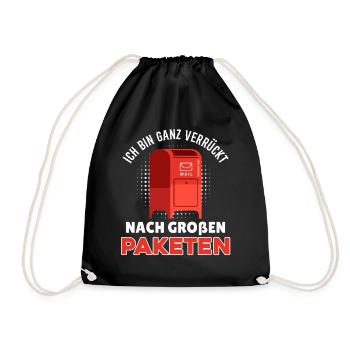 Postman I'M CRAZY ABOUT BIG PARCELS - Drawstring Bag - black - Front