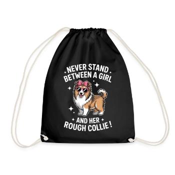 Rough Collie Sayings Funny Rough Collie Gift - Drawstring Bag - black - Front