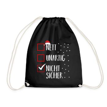 Santa Claus Christmas Time Naughty Christmas - Drawstring Bag - black - Front