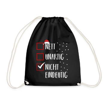 Santa Claus Christmas Time Naughty Christmas - Drawstring Bag - black - Front