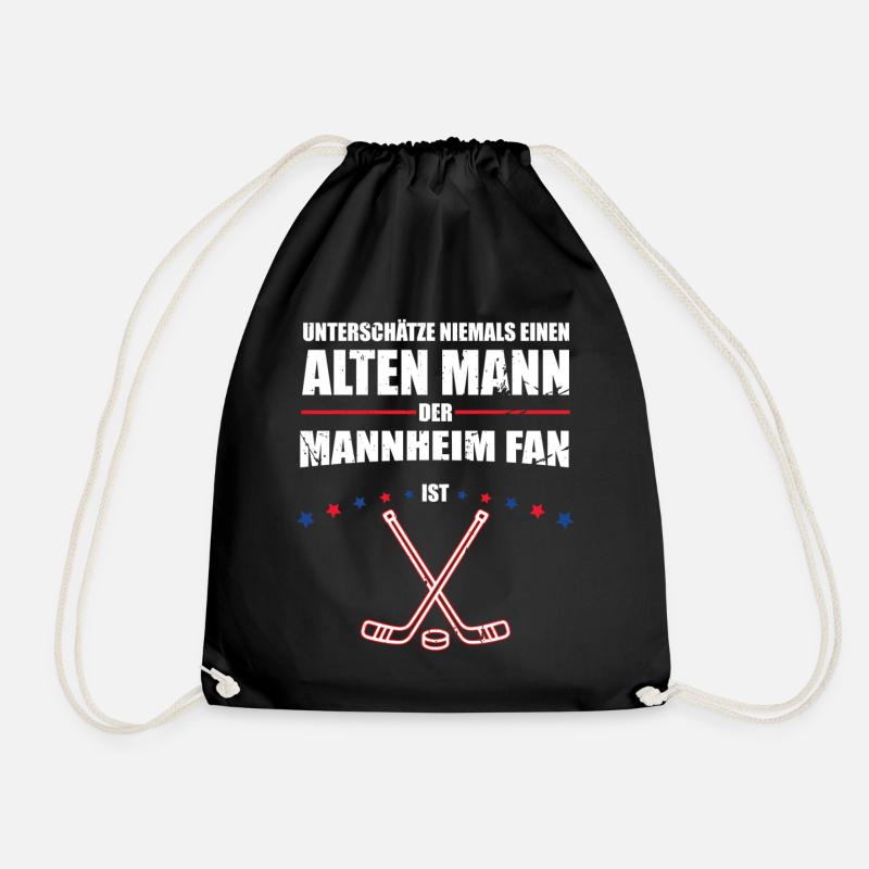 Alter Mann - Mannheim Eishockey Fan | Retro - Turnbeutel - Schwarz