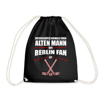Alter Mann - Berlin Eishockey Fan | Retro - Turnbeutel - Schwarz - Vorne