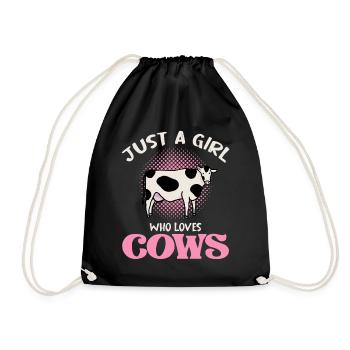 Juste une fille qui aime les vaches - Sac de sport léger - noir - Devant