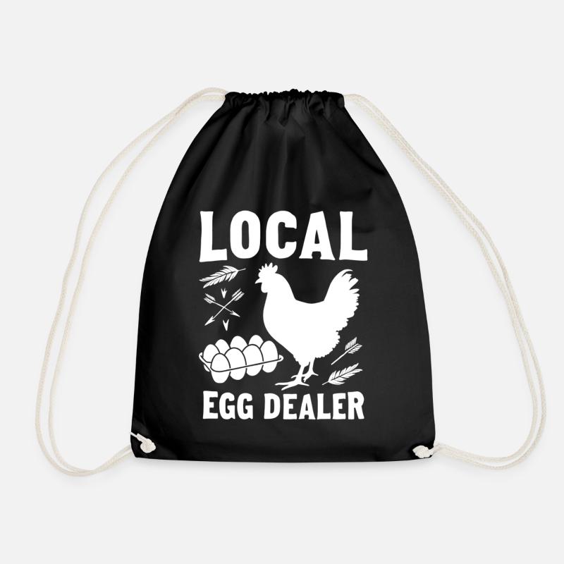 Lokal Eierdealer Illustration - Turnbeutel - Schwarz