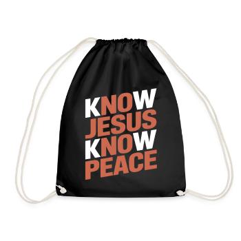 Know Jesus Know Peace - Turnbeutel - Schwarz - Vorne