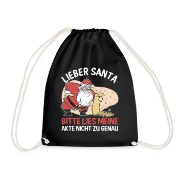 Santa Claus Christmas Time Naughty Christmas - Drawstring Bag - black - Front
