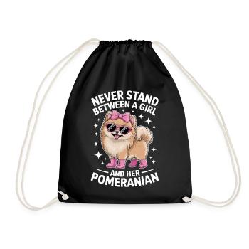 Pomeranian Sprüche Lustiges Pomeranian Geschenk - Turnbeutel - Schwarz - Vorne