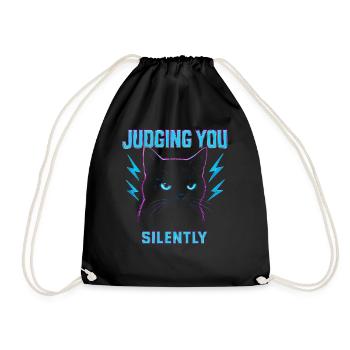 Humour félin, idée cadeau chat, animaux de compagnie drôles - Sac de sport léger - noir - Devant