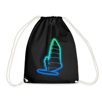 Windsurfing Windsurfer Kids Men Windsurf - Drawstring Bag - black - Front