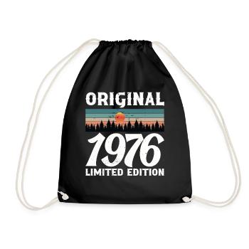 1976 Original Retro Vintage Birthday Gift - Drawstring Bag - black - Front