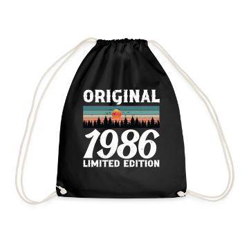 Cadeau d'anniversaire 1986 Original Rétro Vintage - Sac de sport léger - noir - Devant