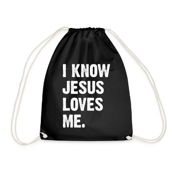 Jesus loves me - Drawstring Bag - black - Front