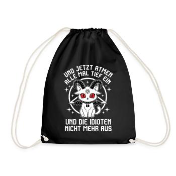 Prenez une grande inspiration – ne expirez pas, idiots - Sac de sport léger - noir - Devant