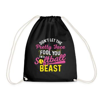 Ne te laisse pas tromper par la jolie face de softball - Sac de sport léger - noir - Devant