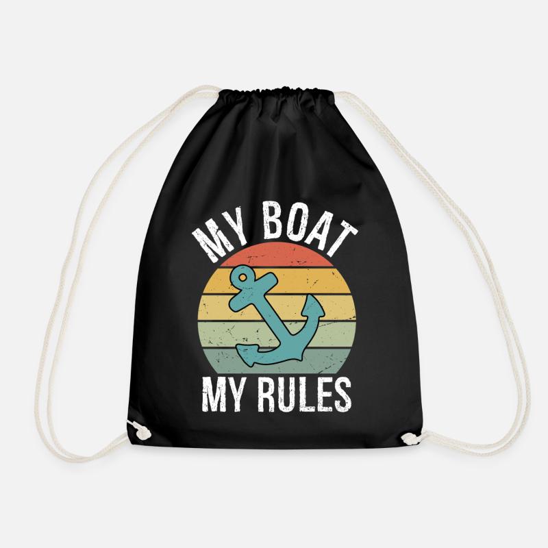 My Boat My Rules Funny Boating Captain Gift - Turnbeutel - Schwarz
