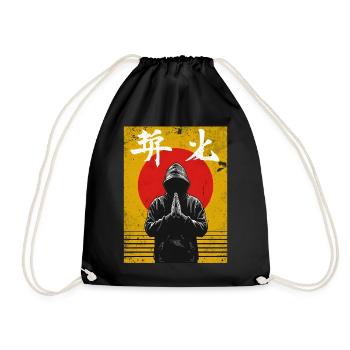 Budo-Spirit!  Japanisches Kampfkunst Design - Turnbeutel - Schwarz - Vorne