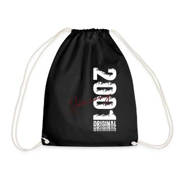 25th Birthday Original January Year 2001 - Drawstring Bag - black - Front