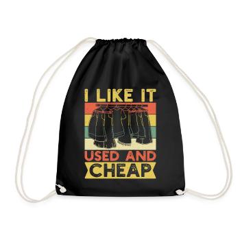 Frift Shopper Je l’aime d’occasion et magasin d’occasion pas cher - Sac de sport léger - noir - Devant