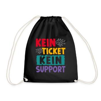Nerd Computer NO TICKET NO PROBLEM FUNNY - Drawstring Bag - black - Front