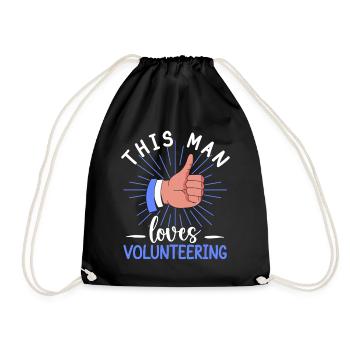 Volunteer Appreciation This Man Loves Volunteer - Drawstring Bag - black - Front