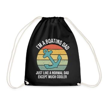 Men's Funny Boating Dad Quote For Father's Day - Drawstring Bag - black - Front