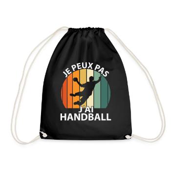 Ich kann nicht, ich habe Handball - Turnbeutel - Schwarz - Vorne