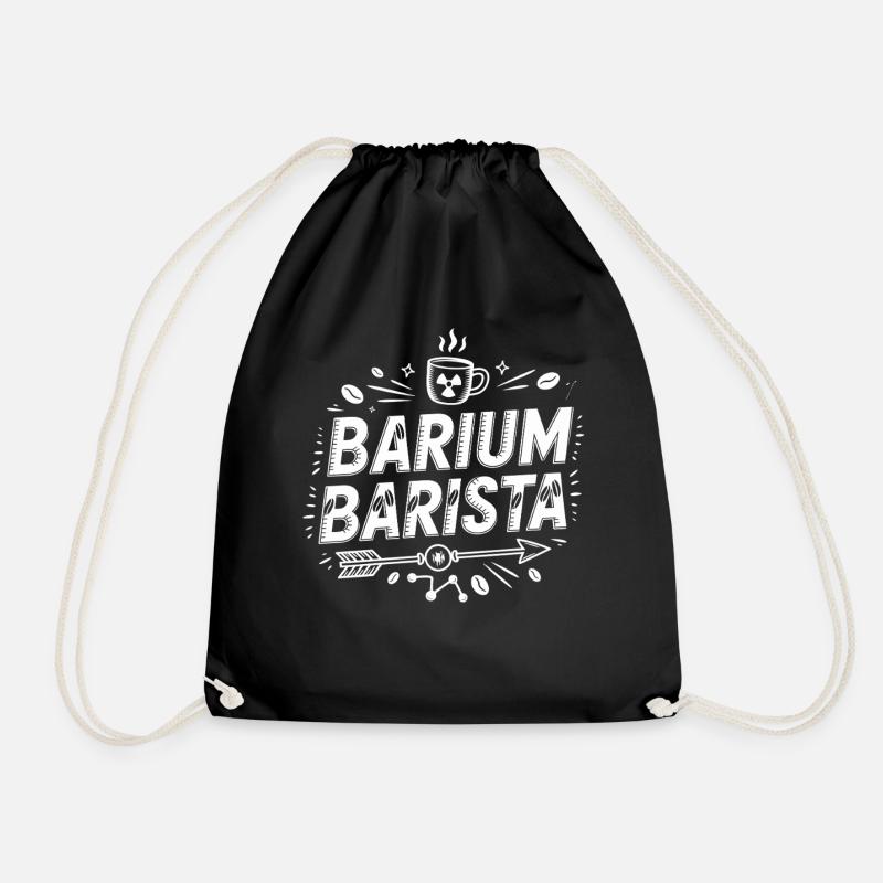 Barium Barista Coffee Science Logo - Drawstring Bag - black