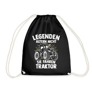 Legends drive a farmer's tractor - Drawstring Bag - black - Front