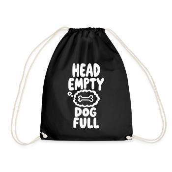 Head Empty Dog Full Hundeliebe - Turnbeutel - Schwarz - Vorne