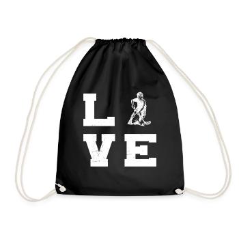 Motif emblématique du floorball - Sac de sport léger - noir - Devant
