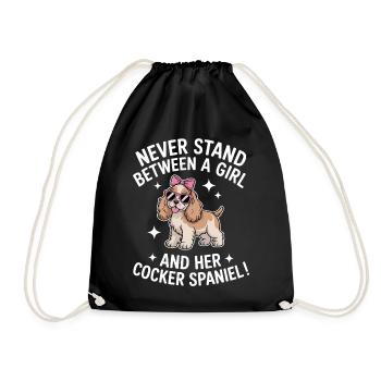 Cocker Spaniel Sprüche Cocker Spaniel Geschenk für - Turnbeutel - Schwarz - Vorne